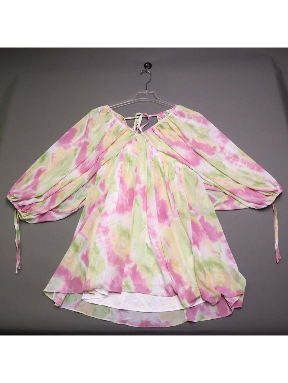 Before You Collection Watercolor Tie Dye Mini Dress Small Pink Yellow Green NWT
